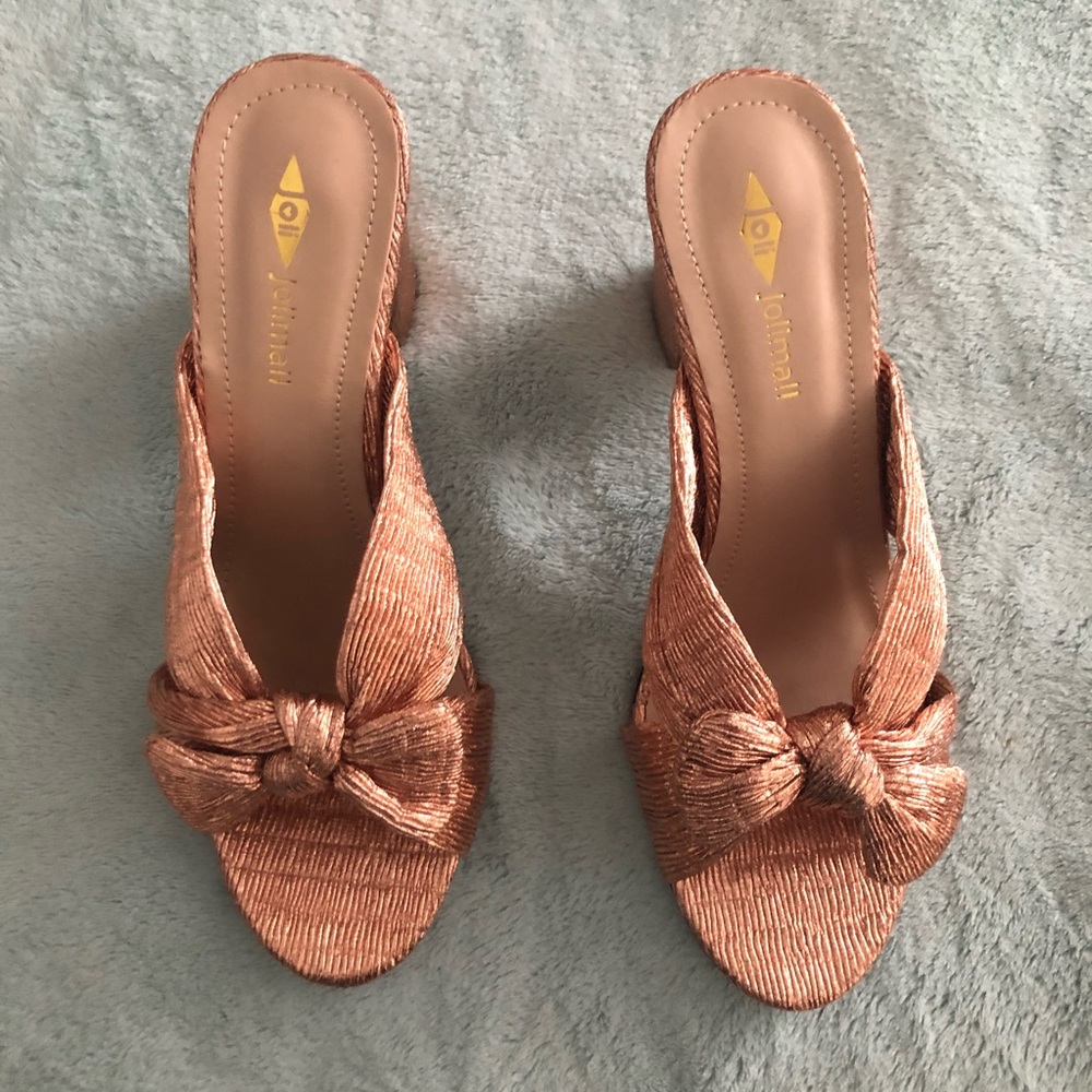 New Rose gold mule pumps